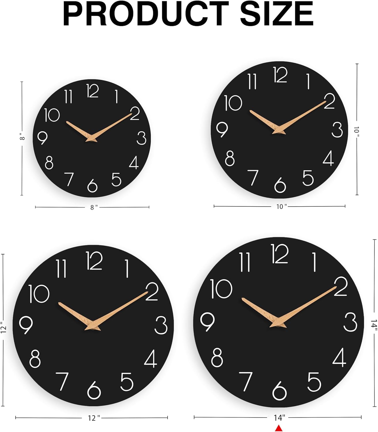 cicininc Wall Clock, Gray Silent Non-Ticking, Decorative Battery Operated Wall Clocks for Bedroom, Kitchen, Home, Office, School, Hotel (8 Inch)
