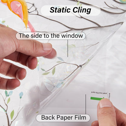 Ranzdn Window Privacy Film - Stained Glass Window Film Static Cling UV & Heat Blocking Rainbow Window Film for Glass Doors, Bedroom Windows - No Glue Premium Vinyl (Easy Install, 17.5"×78.7")