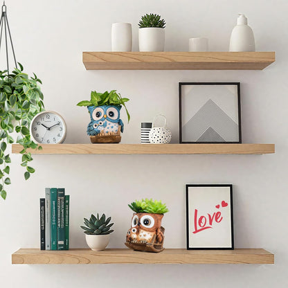 Saysmile Unique Owl Plant Pots Indoor, Cute Small Succulent Pots with Drainage Hole, Rocking Chair Planters for Outdoor Indoor Plants, Resin Flower Pot for String of Pearls, Gift Ideas for Mother