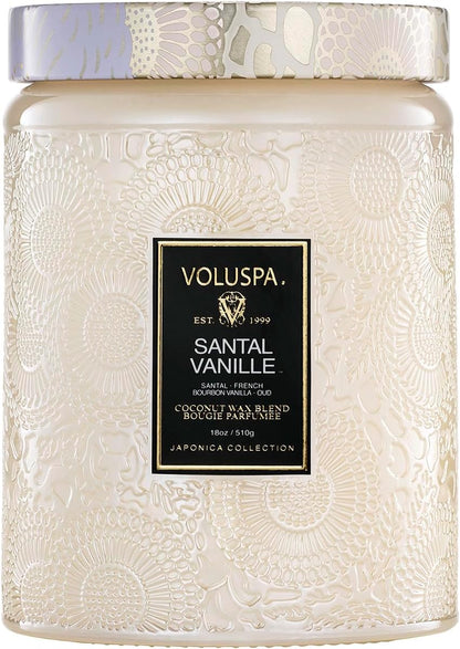 Voluspa Baltic Amber Candle, 18 oz, Coconut Wax Blend, Scented Candles for Home, 100 Hour Burn Time, Candle Jar