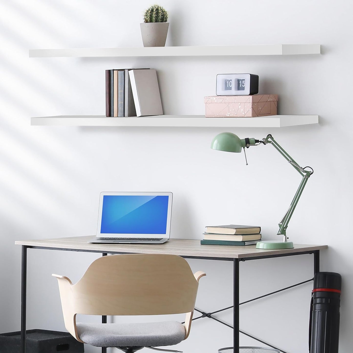 Sorbus Floating Shelves for Wall - 48 Inch Long Bathroom Shelves, Wall Decor for Bedroom, Kitchen, Living Room & Book Storage - Mounted Floating Shelf with Invisible Brackets (Maple Wood, 2 Pack)