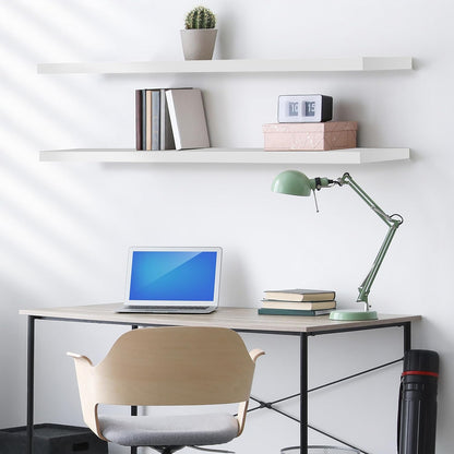 Sorbus Floating Shelves for Wall - 48 Inch Long Bathroom Shelves, Wall Decor for Bedroom, Kitchen, Living Room & Book Storage - Mounted Floating Shelf with Invisible Brackets (Maple Wood, 2 Pack)