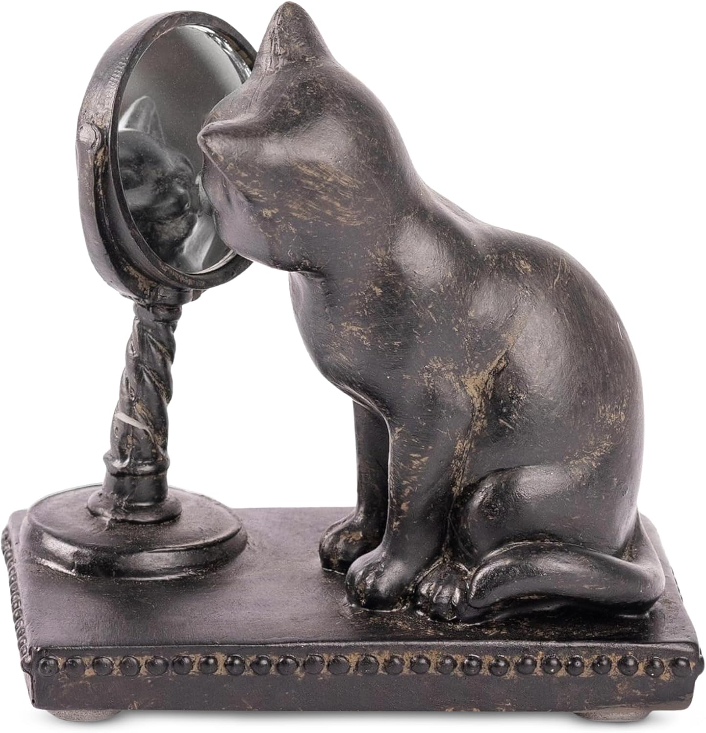 Young's Inc Cat Figurine - Cute Cat Statue - Whimsical Cat Decor for Cat Lovers, Collectibles and Meditation Decor - Cat with Eye Glasses - 4'' L X 3'' W X 5'' H