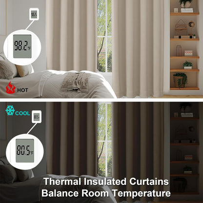 Simplebrand Ava Sage Green Blackout Curtains for Bedroom 63 Inch Length 2 Panels Set, Solid Thermal Insulated Energy Saving Rod Pocket Window Treatment Curtains Blackout Drapes, W40 x L63 Inch, Sage - Colors B