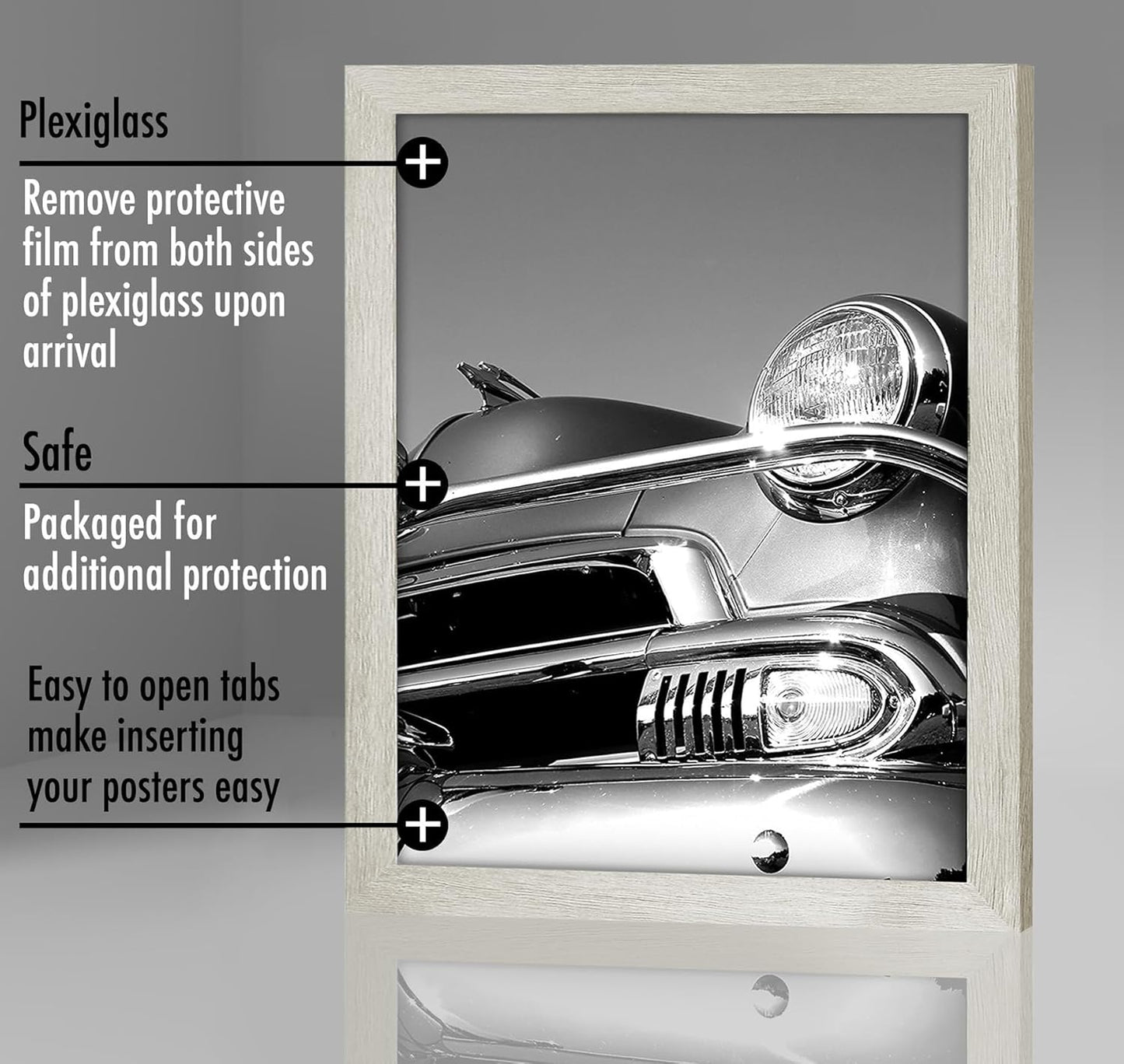 Americanflat 16x20 Picture Frame with Polished Plexiglass - Black Picture Frame - Wide Photo Frames Made of Engineered Wood for Vertical or Horizontal Wall Display - Epic Collection - Black - Colors B
