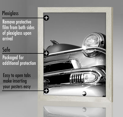 Americanflat 16x20 Picture Frame with Polished Plexiglass - Black Picture Frame - Wide Photo Frames Made of Engineered Wood for Vertical or Horizontal Wall Display - Epic Collection - Black - Colors B