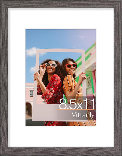 Vittanly 11x14 Picture Frame, Display Pictures 8x10 with Mat or 11x14 without Mat, Photo Frame for Wall Mounting, Black, 1 Pack - Colors B