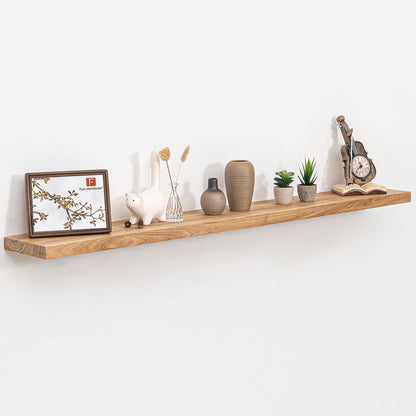 Floating Shelves 36 Inches Long - 8 Inch Deep Rustic Premium Solid Pine Wood for Storage - Farmhouse Wall Mounted for Living Room - Heavy-Duty Metal Bracket - 36" W x 8" D - Set of 2 - White Color