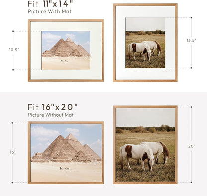 5x7 Picture Frame, Solid Oak Wood 5 x 7 Photo Frame with Mat to 4x6, 7x5 Picture Frames for Wall and Tabletop Display, (Walnut Set of 1)
