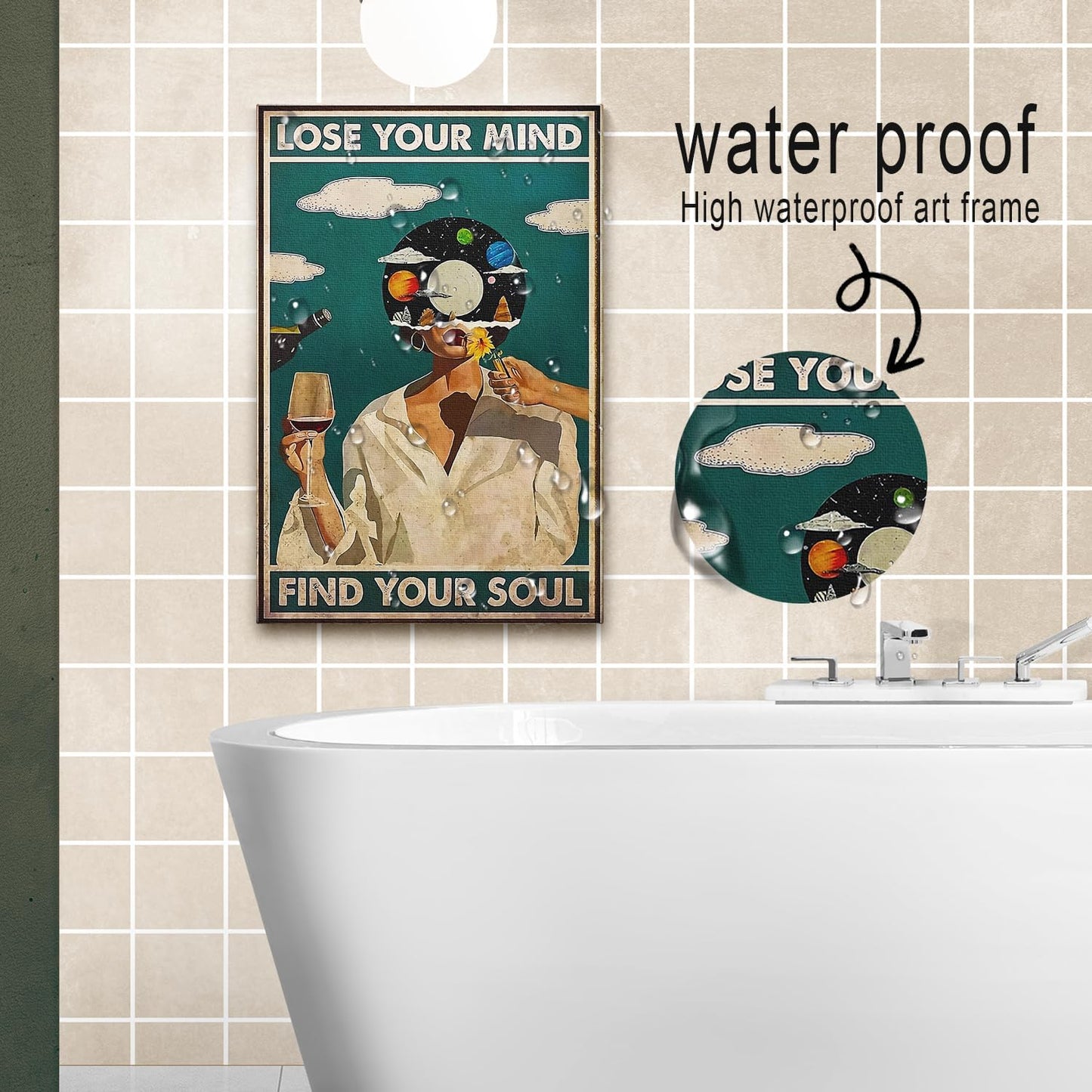 DIHSIEG 12x16 Canvas Wall Art funny bathroom wall art Print Poster Vintage Poster Frameless Floral Can be hung on the Wall Heal Your Heart poster Wall Art Canvas