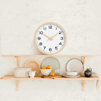 AKCISOT Wall Clock, Modern Small Wall Clocks Battery Operated 8 Inch, Silent Non-Ticking Analog Classic for Office, Home, Bathroom, Kitchen, Bedroom, School(Black)