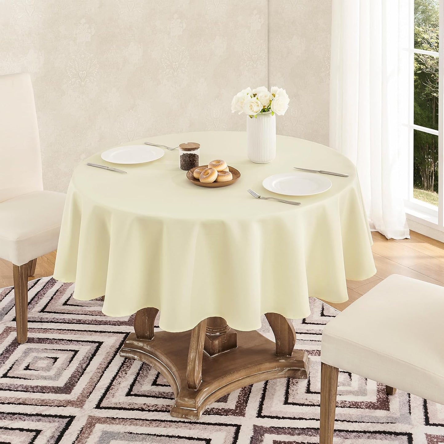 Veblandy Rectangle Tablecloth Waterproof Linen Textured Table Cloth Stain and Wrinkle Resistant Washable, Decorative Fabric Table Cover for Dining, Party and Camping (Sage Green, 52 * 70)