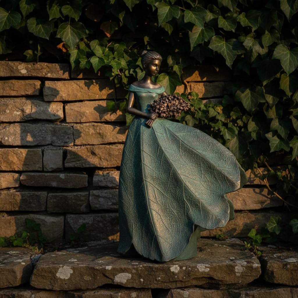 Guichifun Fairy Statue Collection Home Decoration - Leaf Angel Girls Resin Modern Table Decor for Living Room Office Sculpture Decor for Women Indoor Rustic Figurines Gift 5 x 3 x 7.5 Inch