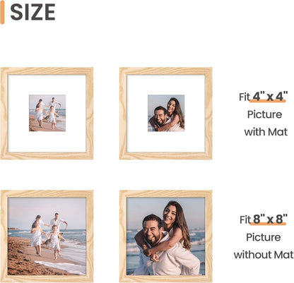 upsimples 8x10 Picture Frame, Display Pictures 5x7 with Mat or 8x10 Without Mat, Wall Hanging Photo Frame, Black, 1 Pack - Colors A