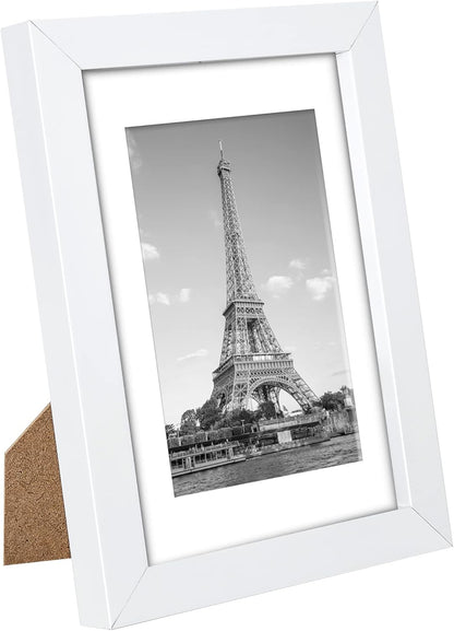 upsimples 5x7 Picture Frame Set of 10, Display Pictures 4x6 with Mat or 5x7 Without, Multi Photo Frames Collage for Wall or Tabletop Display, Black