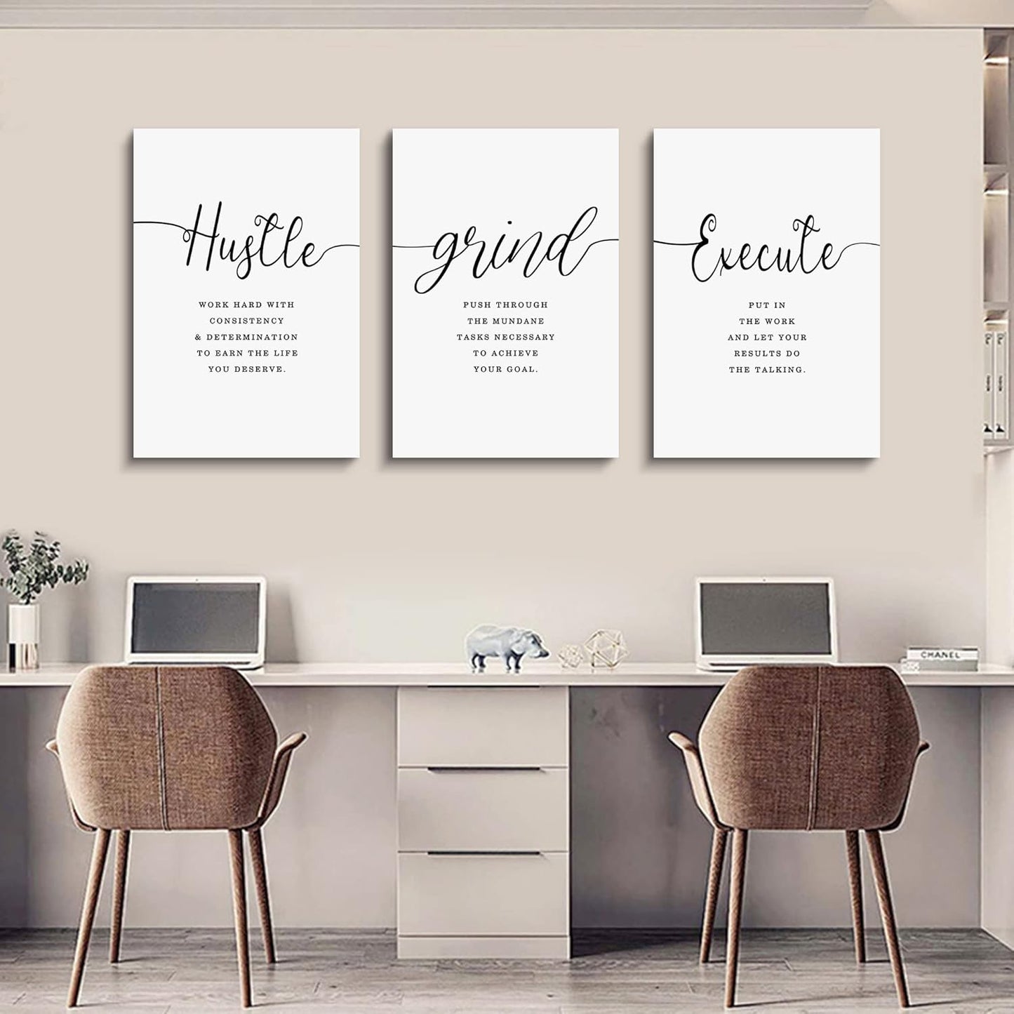 Inspirational Canvas Painting Wall Art -EPHANY ART,Mindset Quotes Prints, Success Framed Entrepreneur Poster Positive Quotes Wall Poster for Home Office Workplace (M-3pcs,12x16inchx3pcs)
