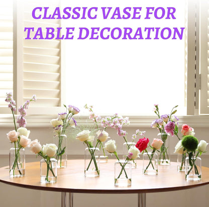 Glass Bud Vases Set of 24, Clear Flower Vase for Centerpieces, Small Vases for Flowers, Decor Centerpiece for Bathroom, Decorative Vases for House Warming