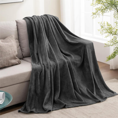 BEDELITE Fleece Blanket Black Throw Blankets for Couch & Bed, Luxury Plush Cozy Fuzzy Blanket 50x60 inches, Super Soft Warm Lightweight Throw Blanket for Travel Camping - Colors B