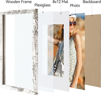 Vittanly 11x14 Picture Frame, Display Pictures 8x10 with Mat or 11x14 without Mat, Photo Frame for Wall Mounting, Black, 1 Pack - Colors B