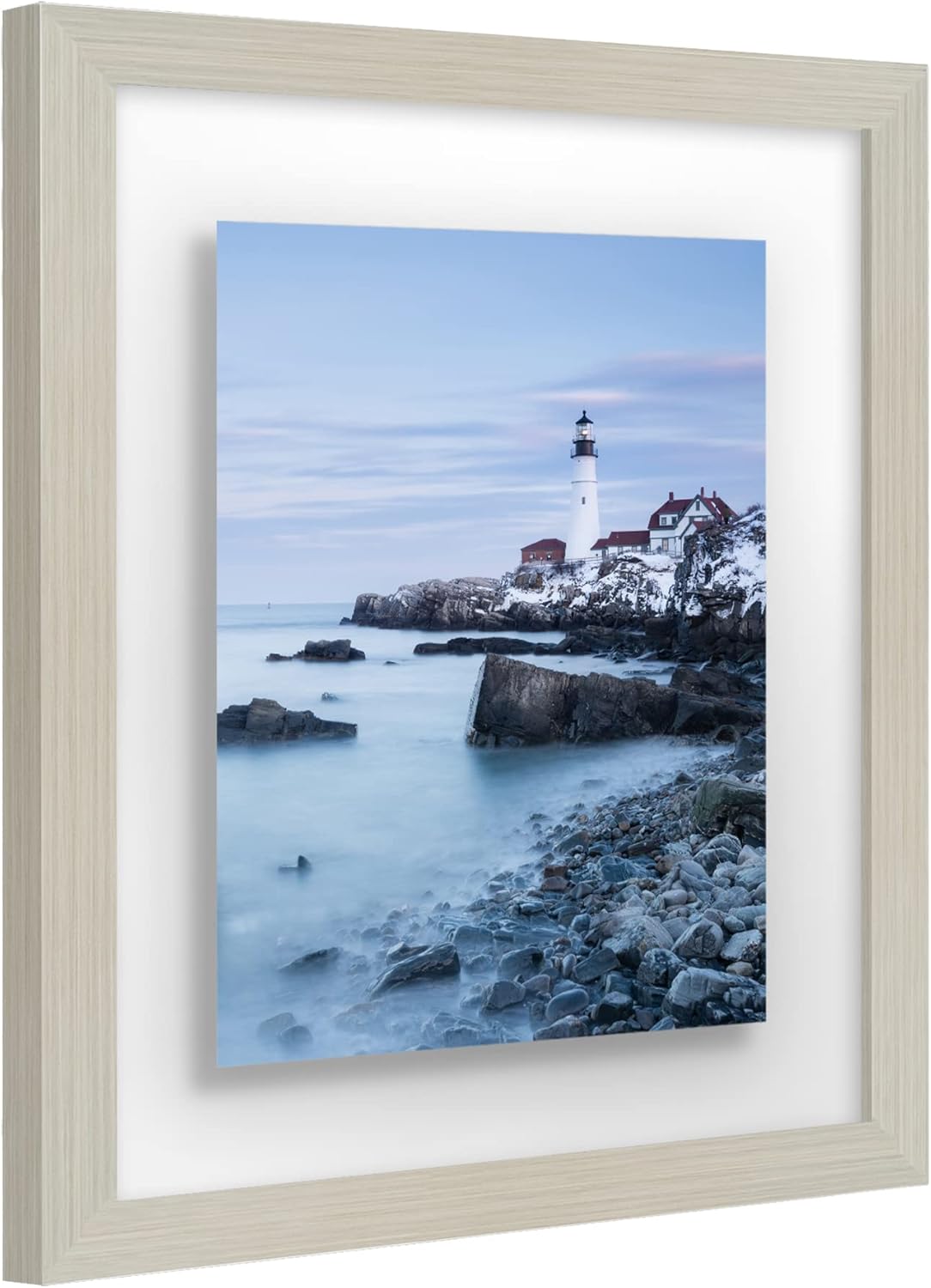 Americanflat 8x10 Floating Picture Frame with Polished Crystal-Clear Glass - Use as 5x7 Picture Frame or Display 4x6 Photo - Signature Float Collection - Photo Frames for Tabletop or Wall - Black