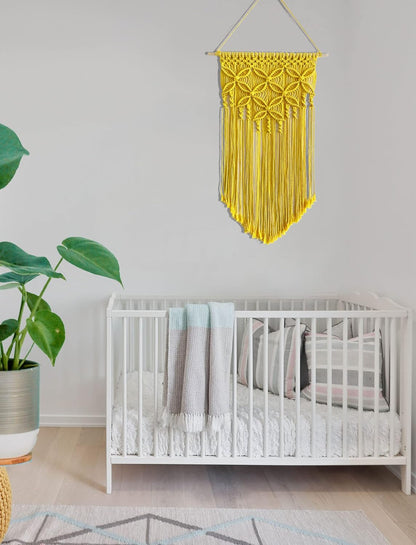 Handmade Cotton Home Decor Macrame Wall Hanging Navy