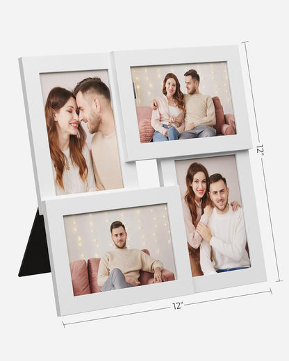 SONGMICS Collage Picture Frames, 4x6 for Wall Decor, Multi Family Photo for Gallery Decor, Hanging Display, Set of 4, Ink Black URPF25BK
