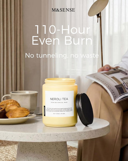 M&SENSE Eucalyptus & Mint Scented Jar Candle, Large 19.4oz Natural Soy Wax, 110-Hour Long Lasting Non-Toxic Clean Burning, Fresh Smelling Home Aromatherapy for Spa Stress Relief, Gifts for Men Women