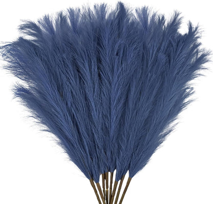 obbsie 50pcs Pink Faux Pampas Grass Decor, 21.6" Short Artificial Floral Branches Vase Filler Flower Arrangement for Home Wedding Boho Outdoor Decor