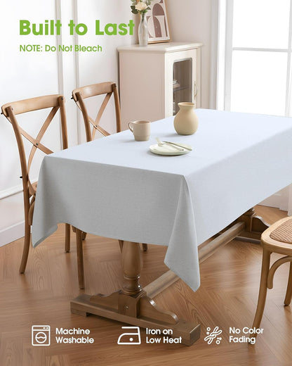 Pureegg Rectangle Linen Tablecloth Waterproof & Stain Resistant, Wrinkle-Free Table Cloth Adds Elegance and Protection, Ideal for Dining, Party, Wedding and Outdoor, 52 x 70 Inch, Sage Green