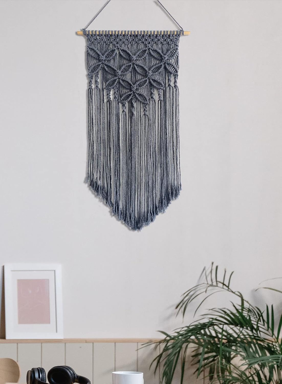 Handmade Cotton Home Decor Macrame Wall Hanging Navy