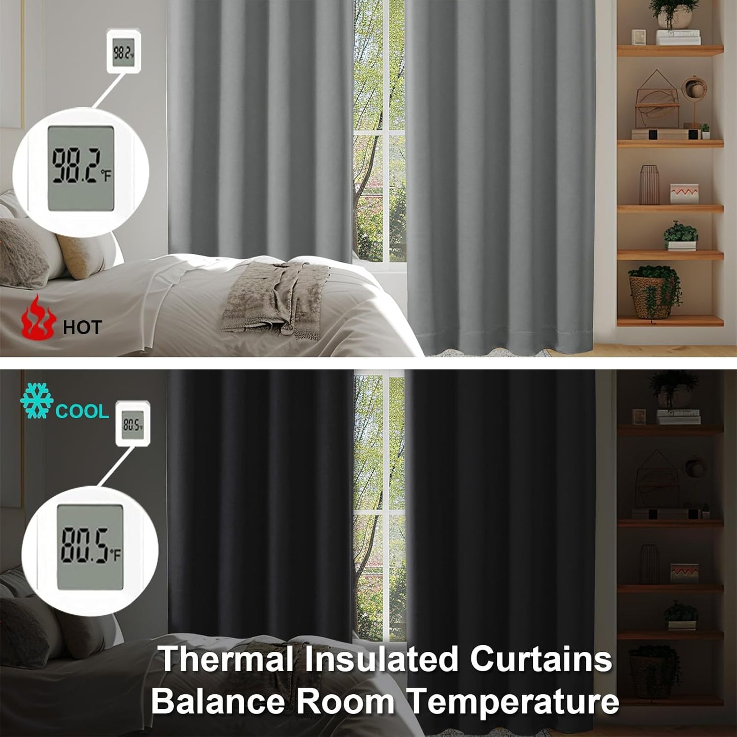 Simplebrand Ava Sage Green Blackout Curtains for Bedroom 63 Inch Length 2 Panels Set, Solid Thermal Insulated Energy Saving Rod Pocket Window Treatment Curtains Blackout Drapes, W40 x L63 Inch, Sage - Colors B