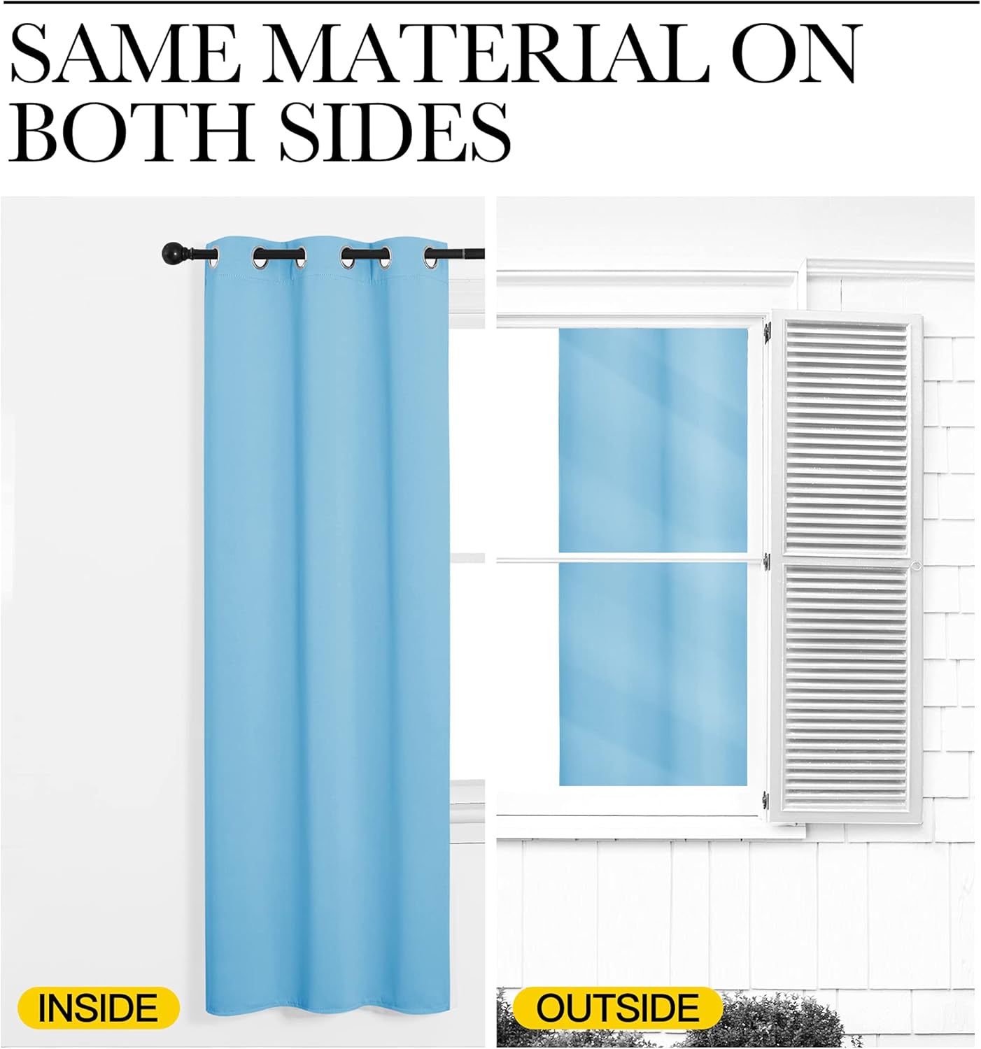 NICETOWN Halloween Pitch Black Solid Thermal Insulated Grommet Blackout Curtains/Drapes for Bedroom Window (2 Panels, 42 inches Wide by 63 inches Long, Black) - Colors B