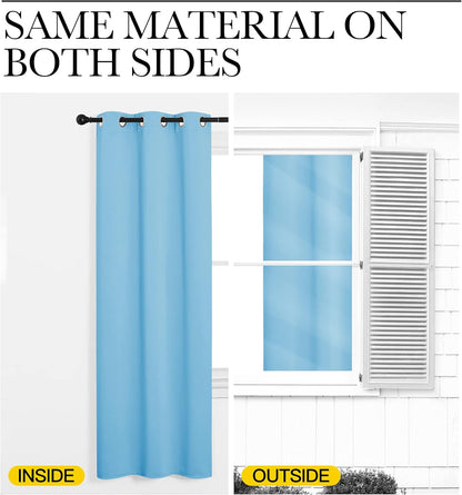 NICETOWN Halloween Pitch Black Solid Thermal Insulated Grommet Blackout Curtains/Drapes for Bedroom Window (2 Panels, 42 inches Wide by 63 inches Long, Black) - Colors B