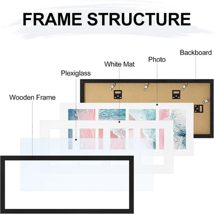 Vittanly 11x14 Collage Picture Frame, Displays 5Pcs 4x6 Pictures with Mat or 1Pcs 11x14 without Mat for Wall Mounting, Picture Frames Collage Wall Decor in Black, 1 Pack