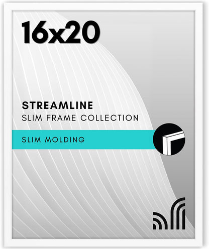 Americanflat 24x36 Poster Frame with Polished Plexiglass - Streamline Collection - Thin Border Picture Frame for Wall Display - Hanging Hardware Included - Black - Colors D