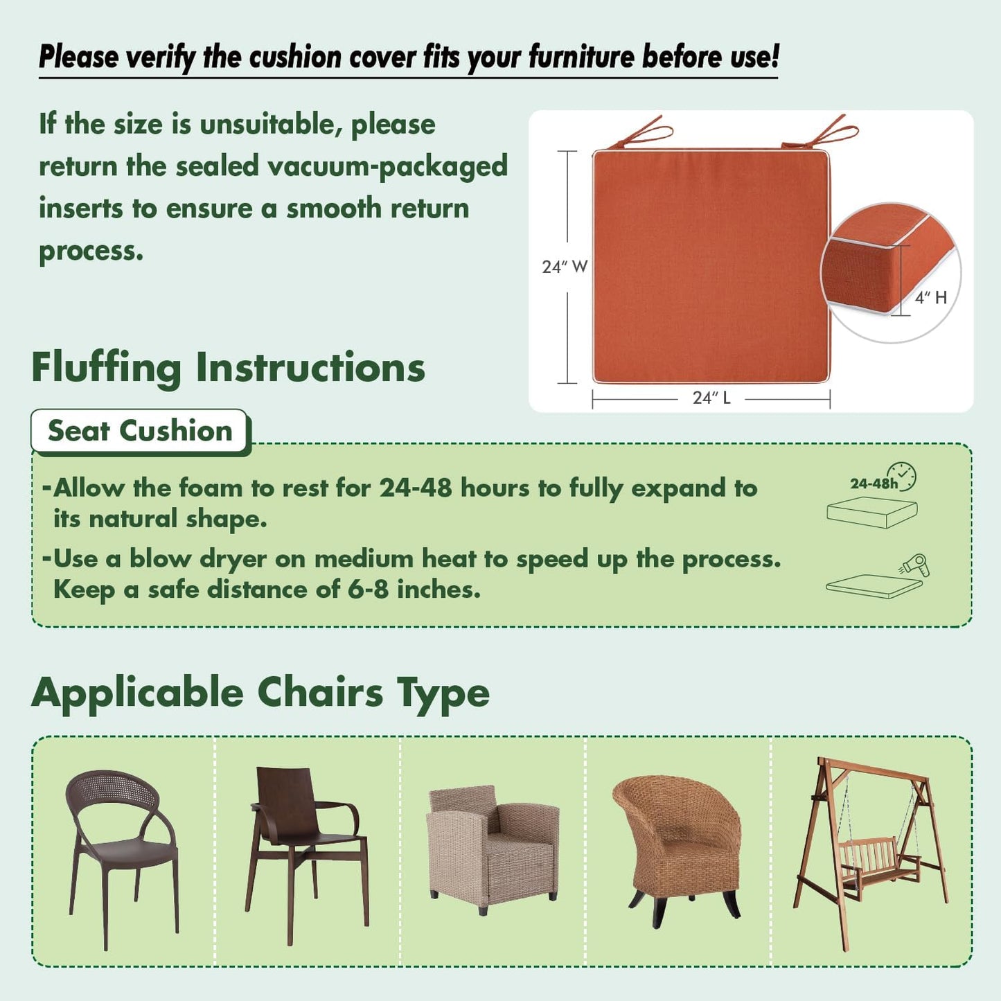 MIULEE Beige Outdoor Bench Cushion Set of 1, 48x18x3 Inch Waterproof Patio Seat Cushions for Swing and Outdoor Furniture Couch Sofa, 3 Year Color Fastness High Density Foam with Adjustable Ties