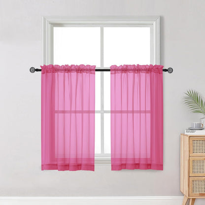 OWENIE Sheer Curtains 84 inches Long 2 Panels Set for Living Room/Bedroom, Rod Pocket Voile Sheer Panel Drapes, White, 2pcs, Each 42" W x 84" L - Colors B