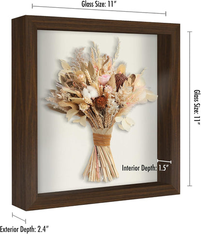 Americanflat 12x16 Shadow Box Frame with Polished Plexiglass - Silhouette Collection - Large Shadow Box Display Case for Tabletop and Wall Display - Black with Soft Felt Back