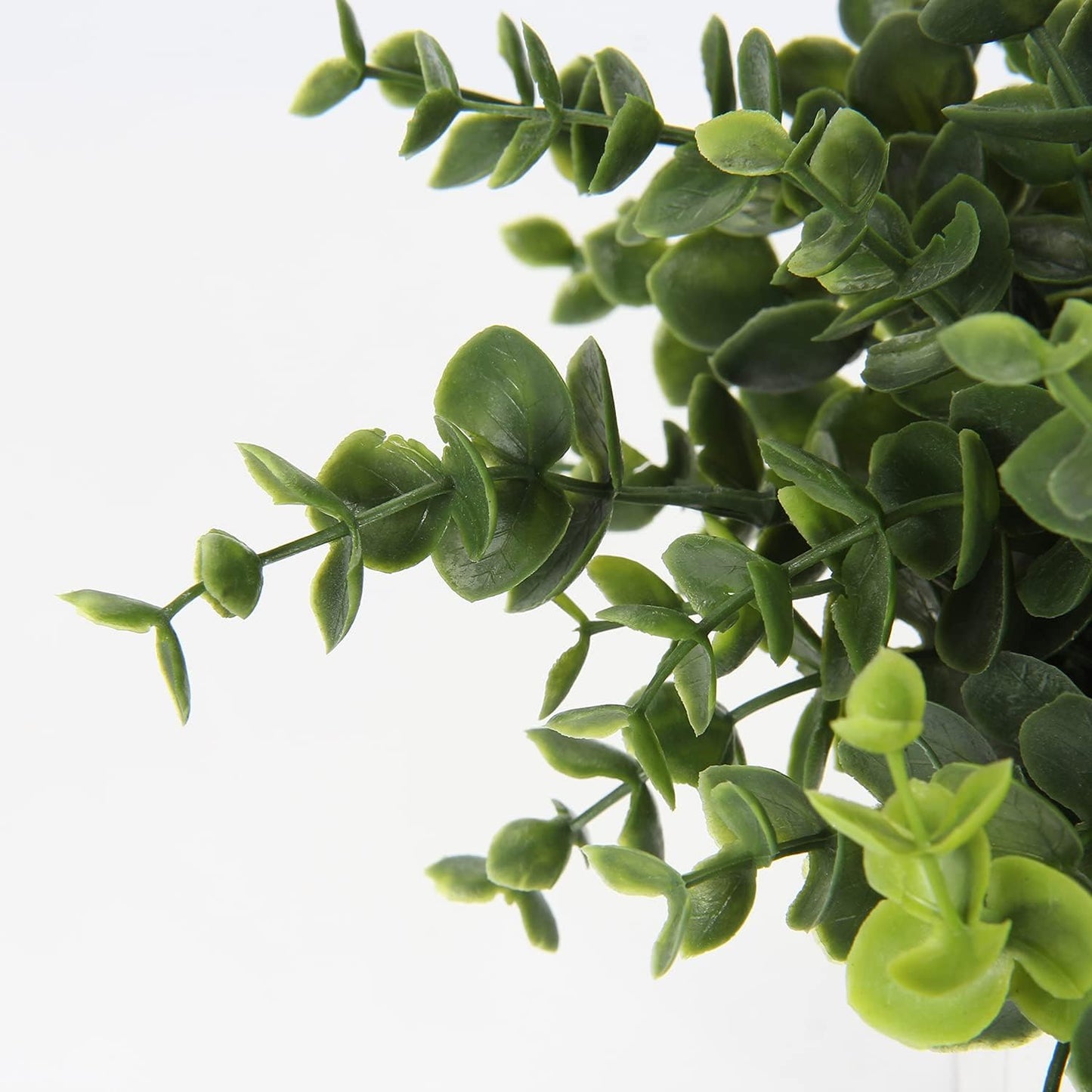 Hollyone Mini Artificial Potted Plants Fake Plants in Marble Pots, 1Pcs Plastic Eucalyptus Greenery Faux Plants for Home Office Desk Room Centerpiece Shelf Décor