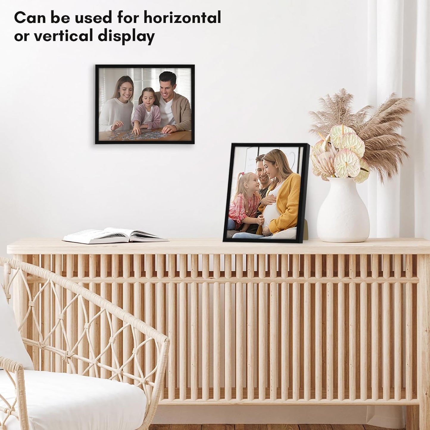 Americanflat 24x36 Poster Frame with Polished Plexiglass - Streamline Collection - Thin Border Picture Frame for Wall Display - Hanging Hardware Included - Black - Colors B