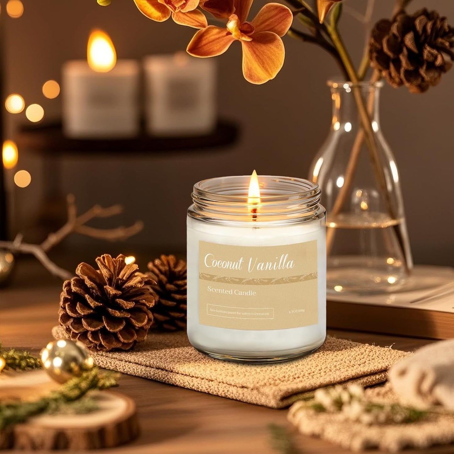 6 Pack Scented Candles Gift Set, Long Lasting Aromatherapy Candles for Home, 37.8 oz 300 Hour Burn, Lavender Jasmine Vanilla Sage Sandalwood Rose Eucalyptus Mint, Gifts for Women