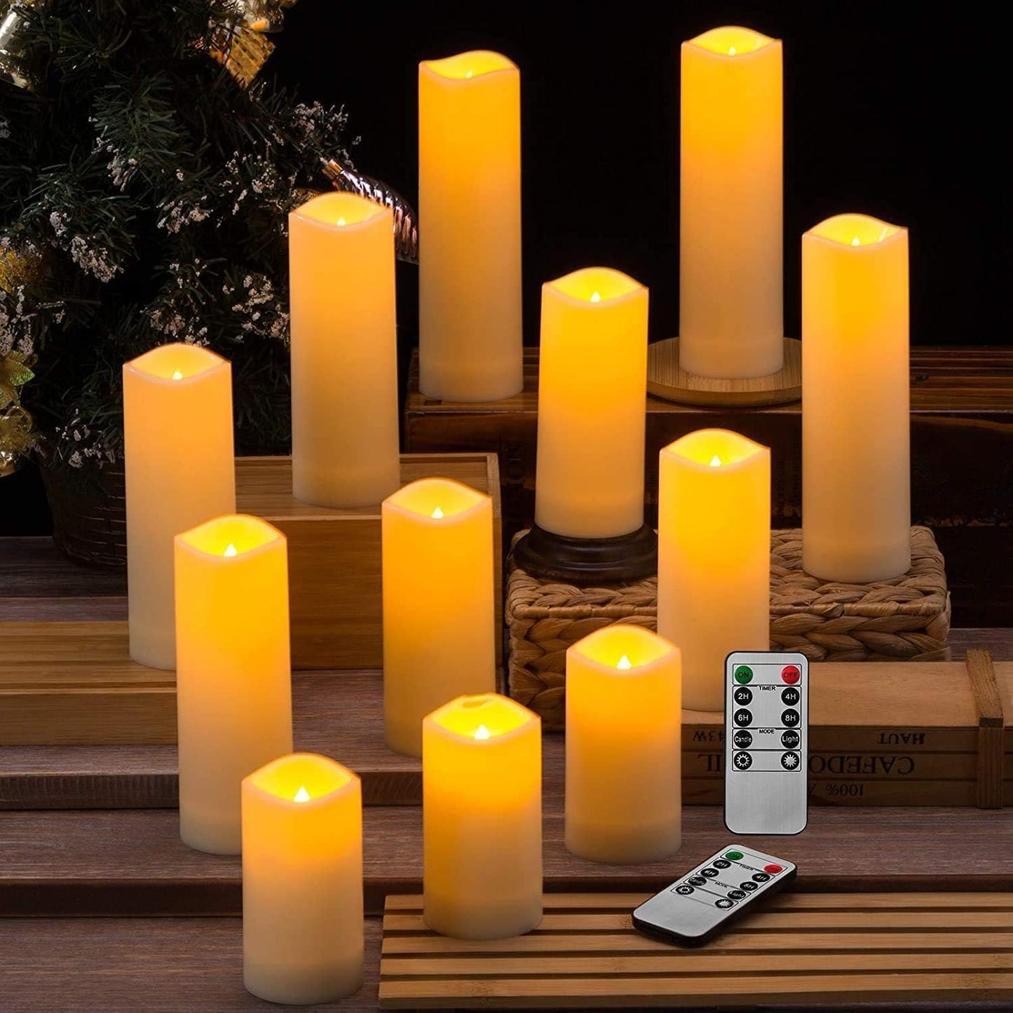 48- Pack of 3 Sizes of LED Flameless Candles.This Candle is Suitable for café, Fancy Restaurant, Bookstore and Other Scenes to Create a Relaxing and Romantic Atmosphere.