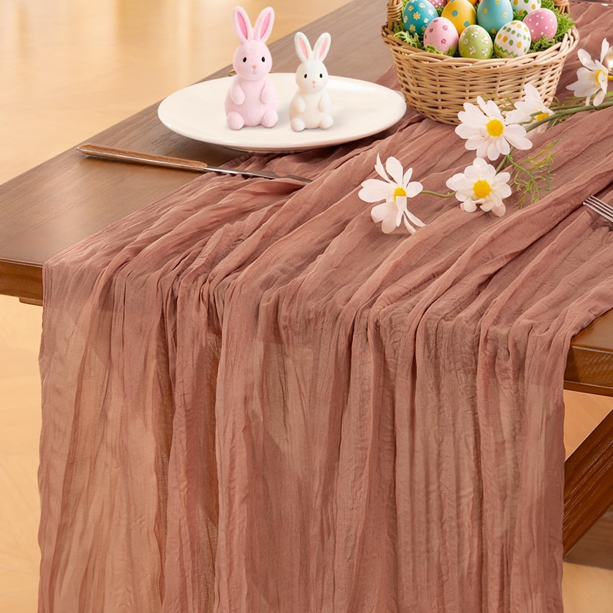 Socomi 3pcs Sage Green Cheesecloth Table Runner Summer Boho Rustic Gauze 120 inch 10FT Cheese Cloth Sheer Runner for Wedding Party Baby Shower Home Decor Holiday Decorations