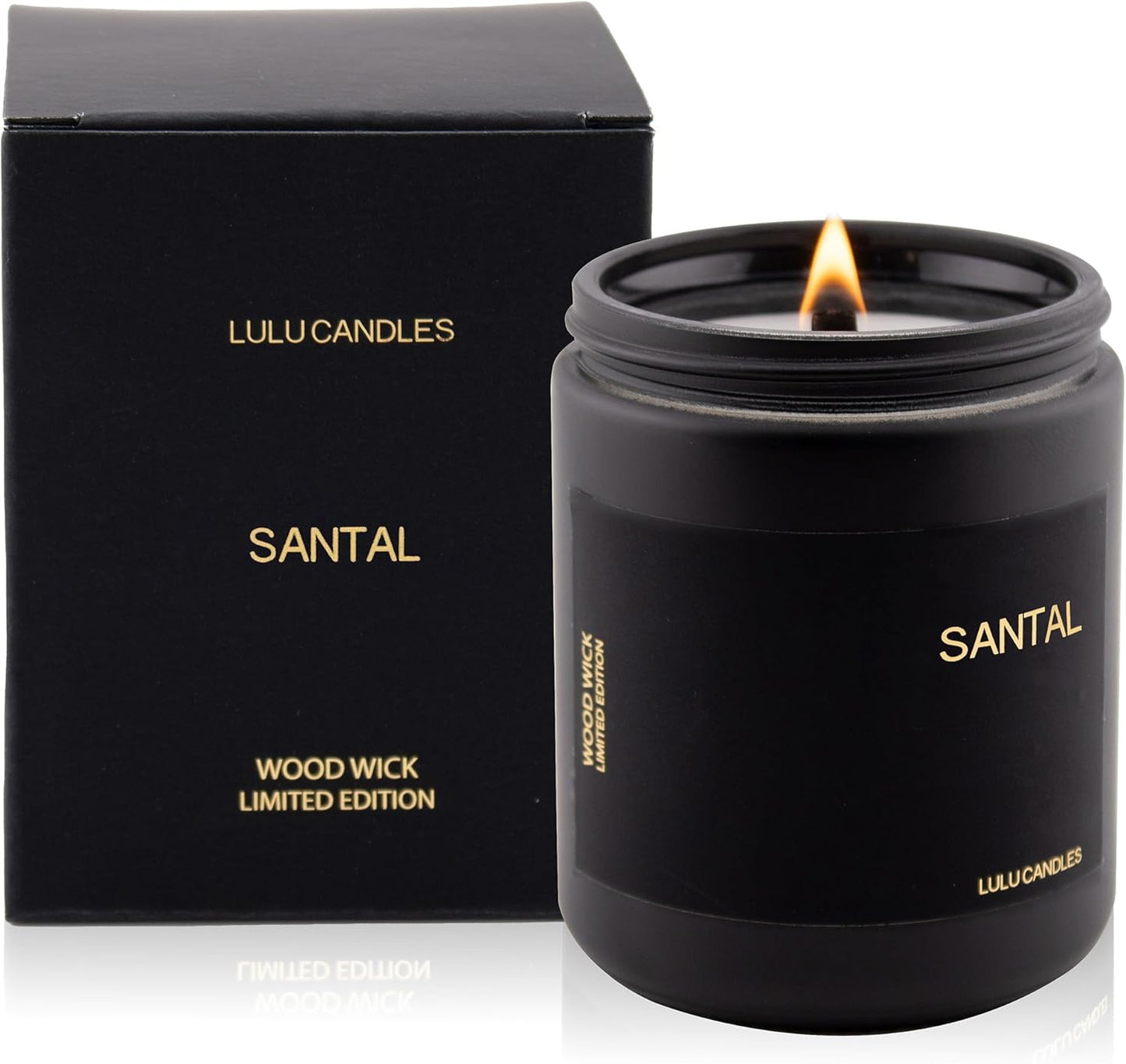 Lulu Candles | Jasmine, Oud & Sandalwood | Luxury Scented Soy Jar Candle | Hand Poured in The USA | Highly Scented & Long Lasting (9 Oz.)