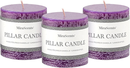 3x6 Inch Sage Green Pillar Candles Set of 3 - Unscented Spring, Long Clean Burning, Large Smokeless Dripless for Home Decor, Dinner Table, Bathroom, Rustic Decor
