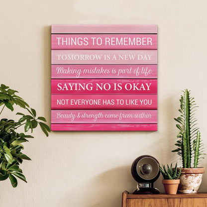 Inspirational Farmhouse Canvas Print Wall Art Decor One Small Positive Thought in the Morning Can Change Your Whole Day Sign Painting Plaque Rustic Home Decoration (8 X 8 Inches, Framed)