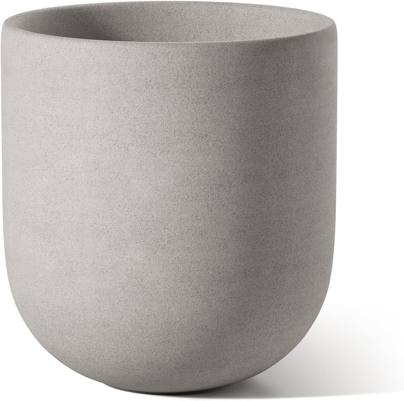 LE TAUCI 12 Inch Pots for Plants, Ceramic Large Planters for Indoor Plants, Indoor Plant Pots for Home Garden Patio Office, Planter Pots with Drainage Hole and Rubber Plug, Neutral Gray