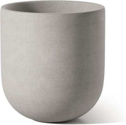 LE TAUCI 12 Inch Pots for Plants, Ceramic Large Planters for Indoor Plants, Indoor Plant Pots for Home Garden Patio Office, Planter Pots with Drainage Hole and Rubber Plug, Neutral Gray
