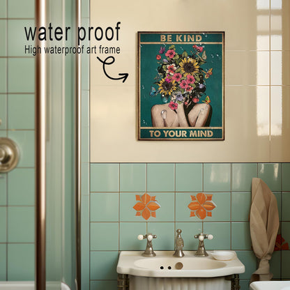 DIHSIEG 12x16 Canvas Wall Art funny bathroom wall art Print Poster Vintage Poster Frameless Floral Can be hung on the Wall Heal Your Heart poster Wall Art Canvas