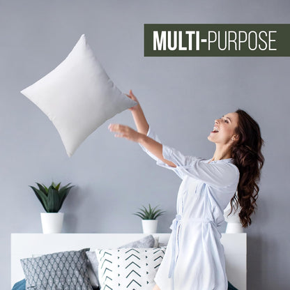 Utopia Bedding Throw Pillows (Set of 4, White) – 18 x 18 Inches Down Alternative Pillows for Bed, Sofa, and Couch - Fluffy Decorative Stuffer Pillow for Indoors & Outdoors